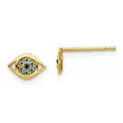 14k 14kt Yellow Gold Madi K Multi-colored CZ Eye Post Earrings