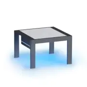 Bestier Side Table Aluminum Outdoor Marble Pattern LED RGB Strips Remote Control