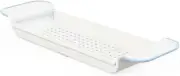 Expandable Bath Tray for Bathtubs, Plastic Shower and Bath Shelf Caddy, White, M