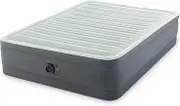 INTEX 64906NZ PremAire I Fiber-Tech Elevated Dura Beam Technology Home Air Mattress Bed with Electric Built-in Pump - Queen Size