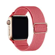 ZUSLAB Nylon Elastic Strap for Apple Watch iWatch Band Series 6 5 4 3 2 1 38mm 40mm - Rose Gold