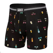 Saxx Mens Vibe Boxer Brief Black Bowties N Booze S (30-32)