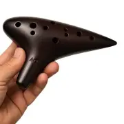 Beautiful clay ocarina 12 holes Alto C key Professional w/ case and lanyard
