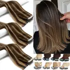 Thick Tape in Russian Remy Human Hair Extensions Seamless Skin Weft Highlight AU