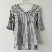 Tahari Linen Stripe Tunic Small
