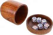 GLSTOY Wooden Dice Shaker Cup Set KTV Bar Dice Game 1 Sieve Cup 5 Dice Entertainment Product