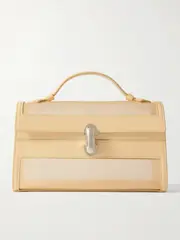 [Savette] Savette - Symmetry Pochette Leather And Mesh Tote - Beige - One size One size Neutrals