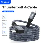 ORICO 40Gbps USB C Cable PD100W Charge Data Sync Cable 0.8m For Thunderbolt 4 US