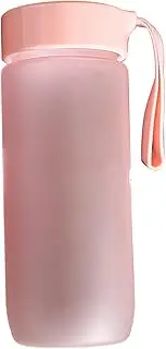 600 ml Plastic Water Bottle, Sports Water Cup, Sports Water Bottle, Leakproof Drink Bottle, Large Capacity Water Bottle with Carry Strap for Fitness Gym (Pink)