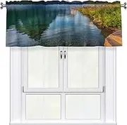 LHBWCVN Glacier National Park Valances for Windows, Rod Pocket Window Treatment Drapes Farmhouse Kitchen Curtains Short Blackout Window Curtains for Living Room Bedroom Decor 54x18 Inch