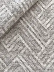JOHNSTONS of ELGIN "TEMPO CHEVRON/Char" taupe/grey lambswool-$348-28"W x 27"L
