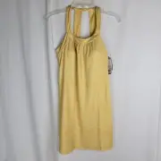 Prana Womens Small Cantine Dress Yellow Birch Linea Built In Bra $89 Dress