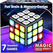 7-in-1 Fun Game Handheld Cube,Flashing Cube Electronic Memory and Brain Game,Cool Toys for Kids,Christmas Birthday Gifts for Boys Girls Aged 6-12+Years Old,Educational Gift Idea for Kids Teens Adults