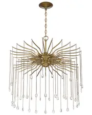 Lumanity Lark 6-Light Round Statement Brass And Crystal Chandelier