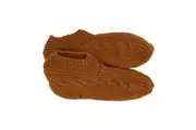 Annabel Trends Acrylic Mens Slouchy Comfort Slippers Sherpa Lined One Size Tan