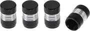 HEROFFIX 4 Pcs Leakproof Tire Valve Stem Caps 16mm Tyre Valve Dust Covers for Most Cars Truck Black Aluminum Alloy