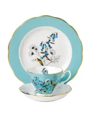 [Royal Albert] Festival 1950 Teacup Saucer & Plate White/Blue