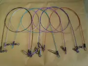 30 PCS S.S. WIRE SPINNER LEADER 12" 100 LBS TEST/COASTLOCK SNAP/MULTICOLOR PACK
