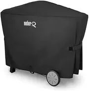 Weber Q 2000 and 3000 Series with Cart Grill Cover, Heavy Duty and Waterproof, Fits Grill Widths Up to 50 Inches