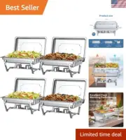 Chafers for Catering Stainless Steel 8 Qt Buffet Warmers Food Serving Set