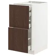 METOD / MAXIMERA base cb 2 frnts/2 low/1 md/1 hi drw, white/Sinarp brown, 40x60x80 cm