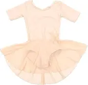 [Leveret] Kids Girls Skirt Leotard Long Sleeve Size Toddler-X-Large (2-14 Years) Variety of Colors