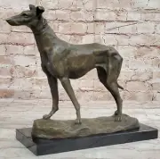 GREYHOUND IN FULL FLIGHT STUNNING BRONZE STATUE HOT CAST SCULPTURE DECOR STATUE
