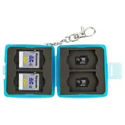 JJC 64*64*26mm Memory Card Case Mini Holder w/ Lock&Ring fits 4 SD + 4 MSD Cards