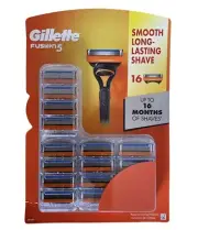 Gillette Fusion 5 Upto 16 Months Shave 16 Blades Mens 5 Bladed