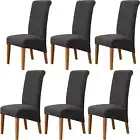 Large Velvet Dining Chair Seat Covers Slipcover Washable 6 PCS Thick Chair Cover