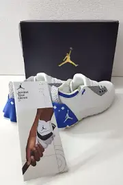 COMBO 'Jordan ADG 2' new men's spikeless golf shoes white/blue sz 11.5 + Glove!