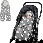 DAYEEBALL Baby Car Seat Blanket, Winter Car Seat Covers for Babies, Warm Carseat Swaddle Blankets, Thicken Stroller Sleeping Bunting Bag for Infants Boy & Girl, Soft & Comfortable, Grey Cloud