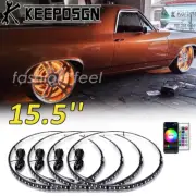 Car 15.5'' RGB LED Wheel Ring Rim Lights Kit APP Bluetooth for Chevy El Camino