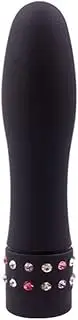 Bullet Vibrator Discreet Vibrating Massager Sex Toy For Women Couples Diamond Multispeed Black