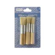 Crafted Assorted Stencil Paint Brushes - 3 Pack