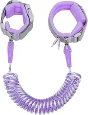 Dr.meter Kids Leash for Toddler, Reflective Anti Lost Wrist Link with Key & Lock, 8.2ft Safety Wristband Child Walking Harness for Supermarket Mall Airport Amusement Park Zoo Travel, Purple