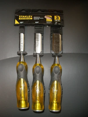 NEW Stanley Fatmax Wood Chisel Set Set of 3 1/2", 3/4", 1" (SU136)