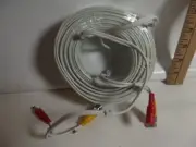 Security Camera Cable Wire CCTV Video Power 30M BNC RCA Cord DVR White US