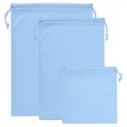 Ski Goggle Bag, 3 Pack Microfiber Pouch Protective Storage Case, Light Blue