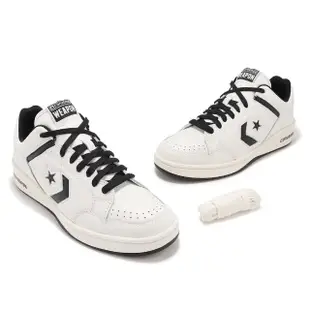 【CONVERSE】休閒鞋 Weapon OX Vintage 男鞋 女鞋 復古米白色 黑 皮革 CX 緩衝 情侶鞋(A07239C)