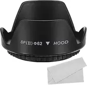 uxcell 62mm Camera Lens Hood, Flower Lens Hood Protector with Cleaning Cloth for Anti-Reflection Blocks Excess Sunlight to Reduce Lens Flare and Glare, Enhance Camera Photography