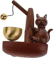 Cat Style Wooden Bell Entry Door Bell Wind Chime for Front Door Magnetic Doorbell Business Entrance Chime Store Chime Decorative
