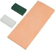 Double side 8" x 3" Leather Strop with Dual-sidedt Tape, Green & White Polish...