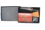 Elegant Quill Pen Calligraphy Feather Dip Pen Ink Leather Notebook Set Extra Fn