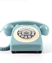 Audio Guest Book for Wedding with Retro Phone Design - Guest Book Telephone Record Customized Voice Message for Your Wedding, Party and Gathering, Blue