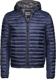 [Tee Jays] Mens Crossover Hooded Padded Outdoor Jacket (UK Size: 3XL) (Navy/Navy Melange)