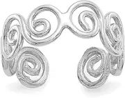 [JewelryWeb] 14k White Gold Polished Swirl toe ring-toe ring for Women