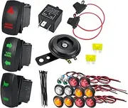 NITAGO ATV UTV Turn Light Set with Horns and Hazard Lights for Motorcycle Installation