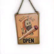 Zig-Zag Wooden Open/Closed Sign Decor Display