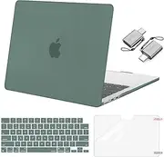 MOSISO Compatible with MacBook Air 13 inch Case 2025 2024 2023 2022 M4 A3240 M3 A3113 M2 A2681, Plastic Hard Shell&Keyboard Cover&Screen Film&Type C for MacBook Air 13.6 inch Case, Emerald Green